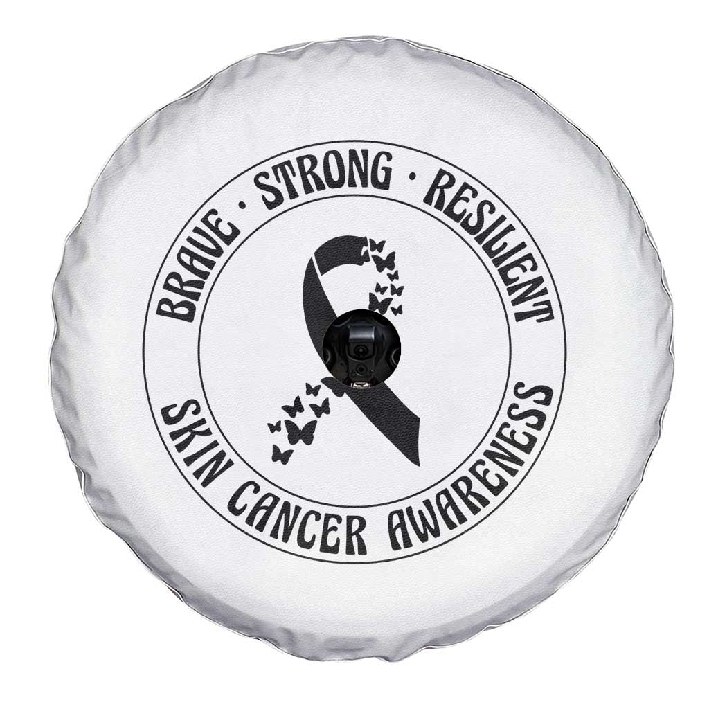 Melanoma Awareness Spare Tire Cover Brave Strong Resilient Warrior TS12 Print Your Wear