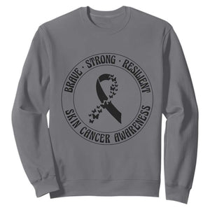 Melanoma Awareness Sweatshirt Brave Strong Resilient Warrior TS12 Charcoal Print Your Wear