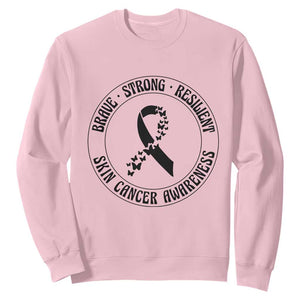 Melanoma Awareness Sweatshirt Brave Strong Resilient Warrior TS12 Light Pink Print Your Wear