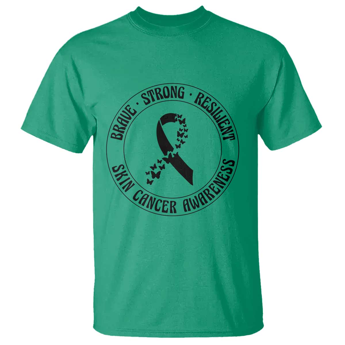 Melanoma Awareness T Shirt Brave Strong Resilient Warrior TS12 Irish Green Print Your Wear