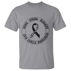 Melanoma Awareness T Shirt Brave Strong Resilient Warrior TS12 Sport Gray Print Your Wear