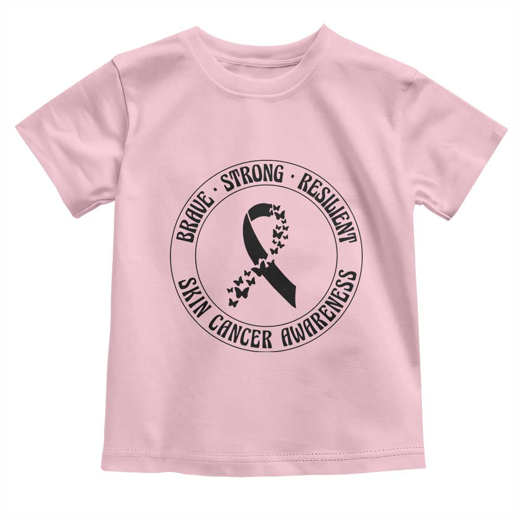 Melanoma Awareness Toddler T Shirt Brave Strong Resilient Warrior TS12 Light Pink Print Your Wear