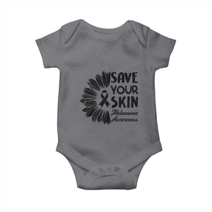 Skin Cancer Fighter Baby Onesie Save Your Skin TS12 Charcoal Print Your Wear