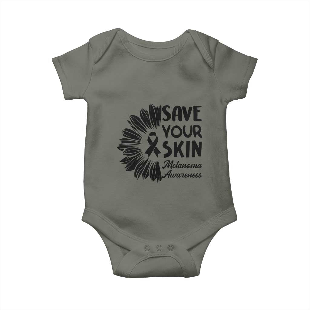 Skin Cancer Fighter Baby Onesie Save Your Skin TS12 Military Green Print Your Wear