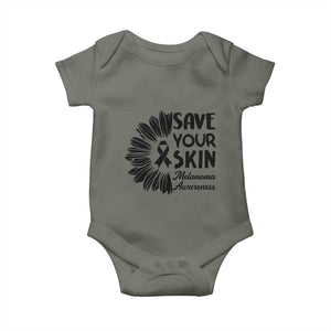 Skin Cancer Fighter Baby Onesie Save Your Skin TS12 Military Green Print Your Wear