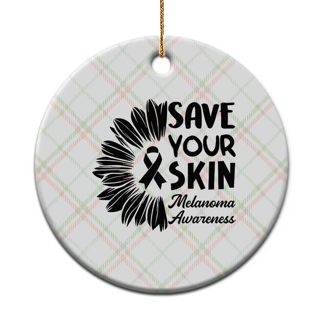 Skin Cancer Fighter Ceramic Ornament Save Your Skin TS12 1pc Christmas Plaid Print Your Wear