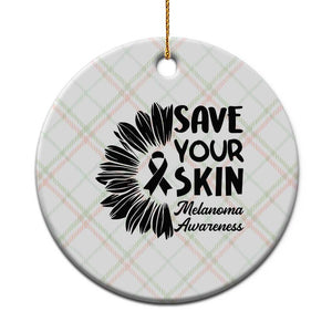 Skin Cancer Fighter Ceramic Ornament Save Your Skin TS12 1pc Christmas Plaid Print Your Wear