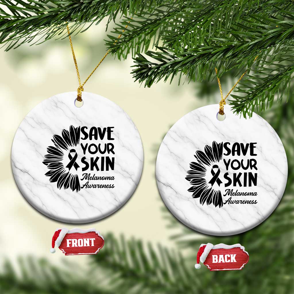 Skin Cancer Fighter Ceramic Ornament Save Your Skin TS12 1pc White Marble Print Your Wear