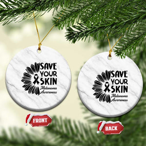Skin Cancer Fighter Ceramic Ornament Save Your Skin TS12 1pc White Marble Print Your Wear