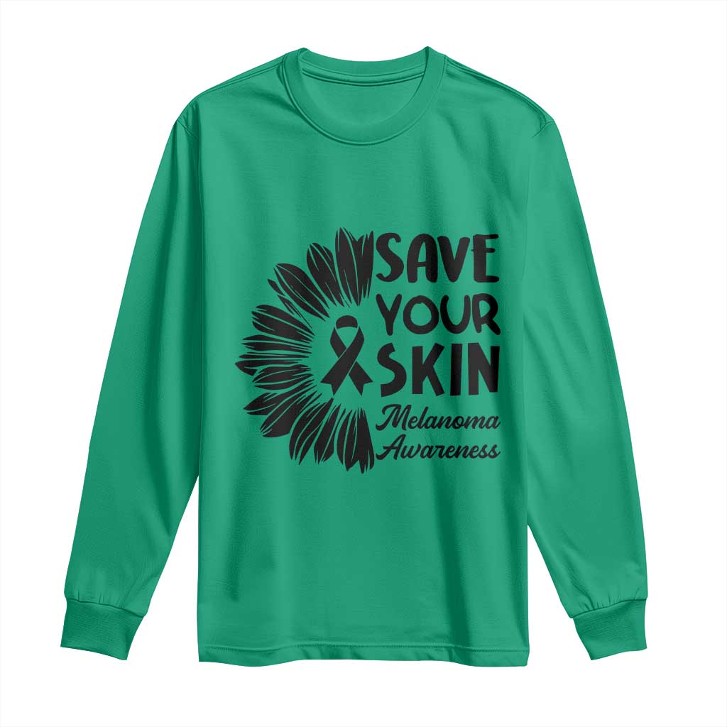 Skin Cancer Fighter Long Sleeve Shirt Save Your Skin TS12 Irish Green Print Your Wear