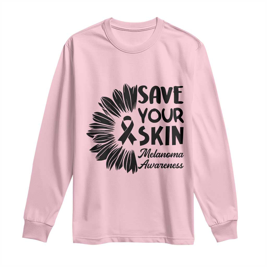 Skin Cancer Fighter Long Sleeve Shirt Save Your Skin TS12 Light Pink Print Your Wear