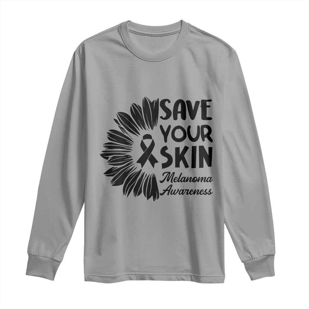 Skin Cancer Fighter Long Sleeve Shirt Save Your Skin TS12 Sport Gray Print Your Wear
