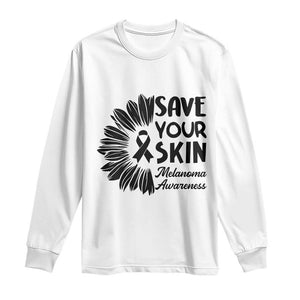 Skin Cancer Fighter Long Sleeve Shirt Save Your Skin TS12 White Print Your Wear
