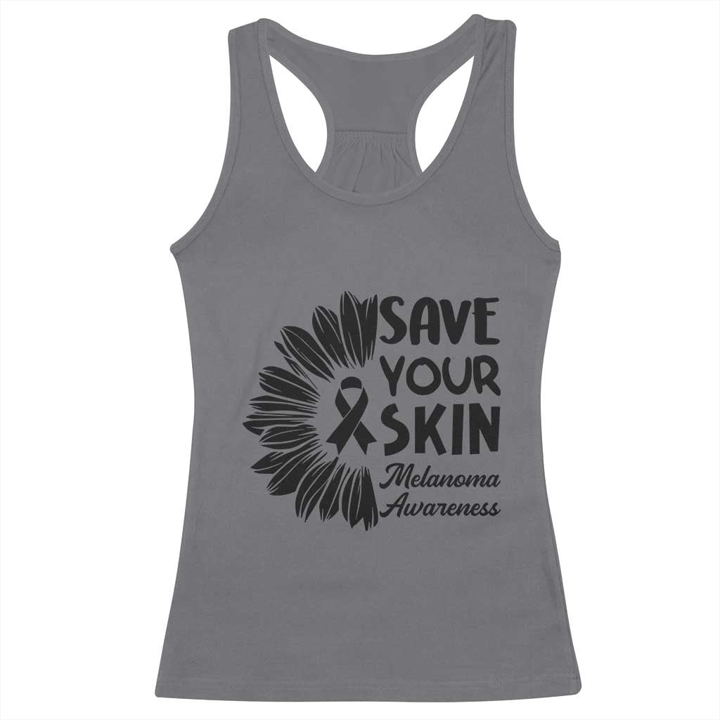 Skin Cancer Fighter Racerback Tank Top Save Your Skin TS12 Charcoal Print Your Wear