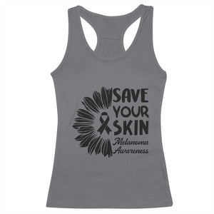 Skin Cancer Fighter Racerback Tank Top Save Your Skin TS12 Charcoal Print Your Wear