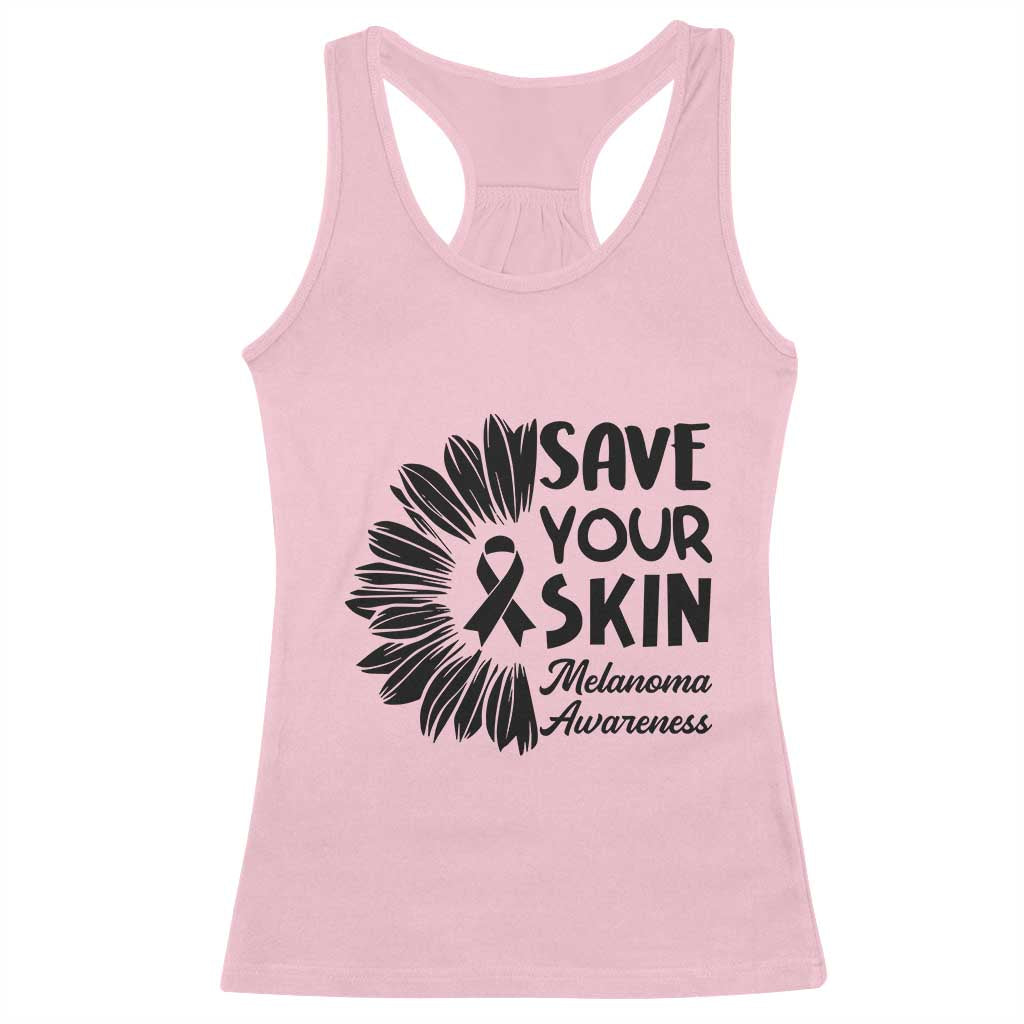 Skin Cancer Fighter Racerback Tank Top Save Your Skin TS12 Light Pink Print Your Wear