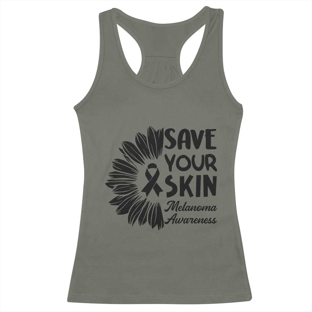 Skin Cancer Fighter Racerback Tank Top Save Your Skin TS12 Military Green Print Your Wear