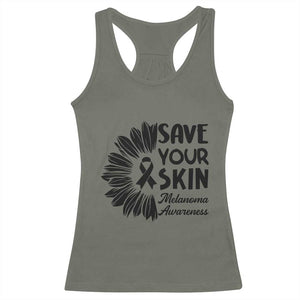 Skin Cancer Fighter Racerback Tank Top Save Your Skin TS12 Military Green Print Your Wear