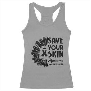 Skin Cancer Fighter Racerback Tank Top Save Your Skin TS12 Sport Gray Print Your Wear