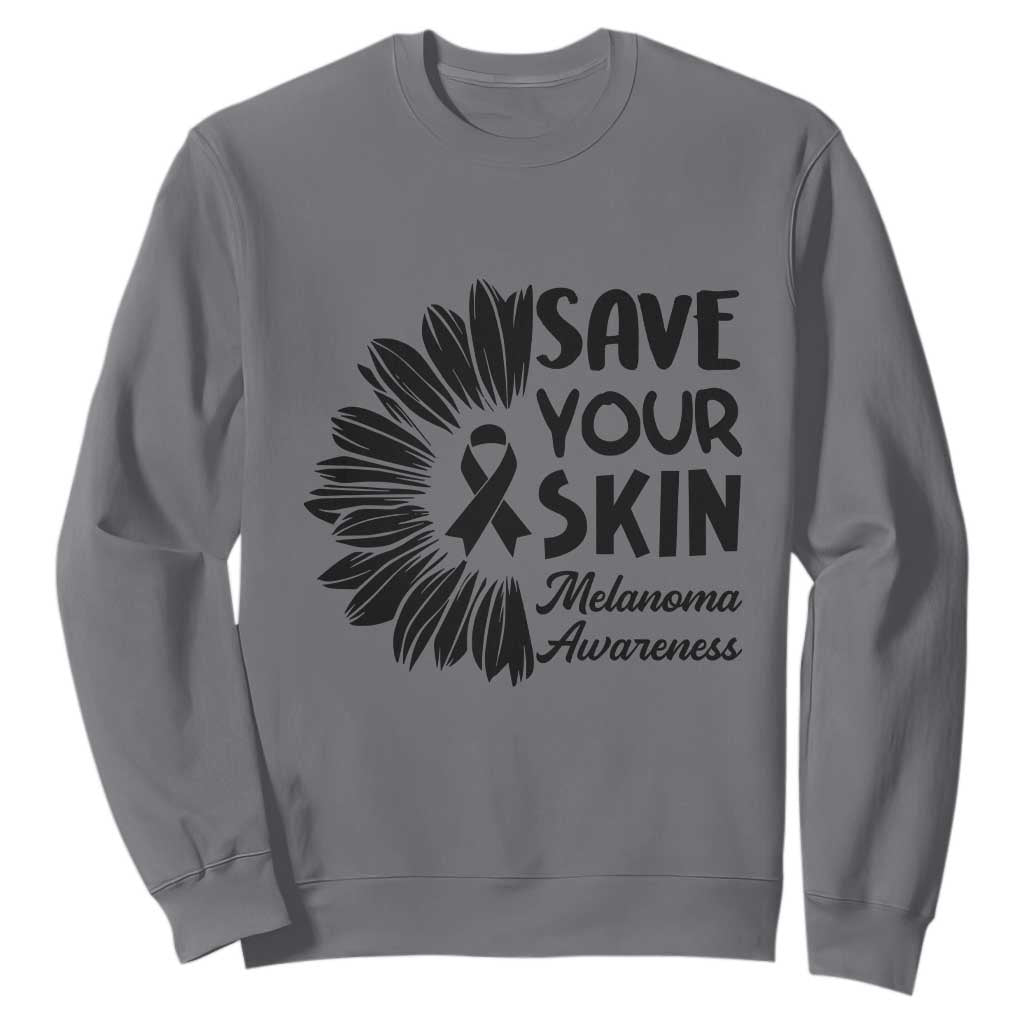 Skin Cancer Fighter Sweatshirt Save Your Skin TS12 Charcoal Print Your Wear