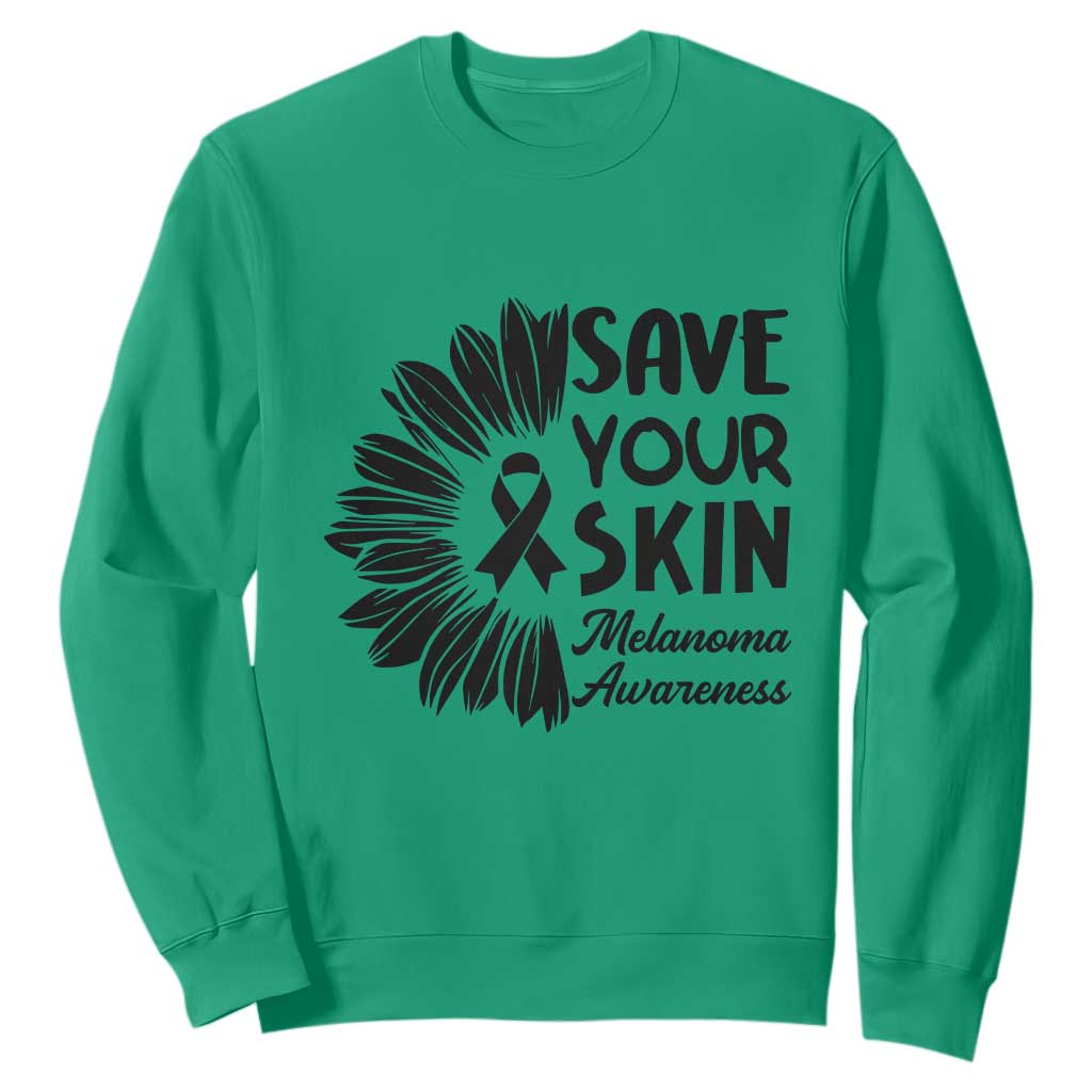 Skin Cancer Fighter Sweatshirt Save Your Skin TS12 Irish Green Print Your Wear