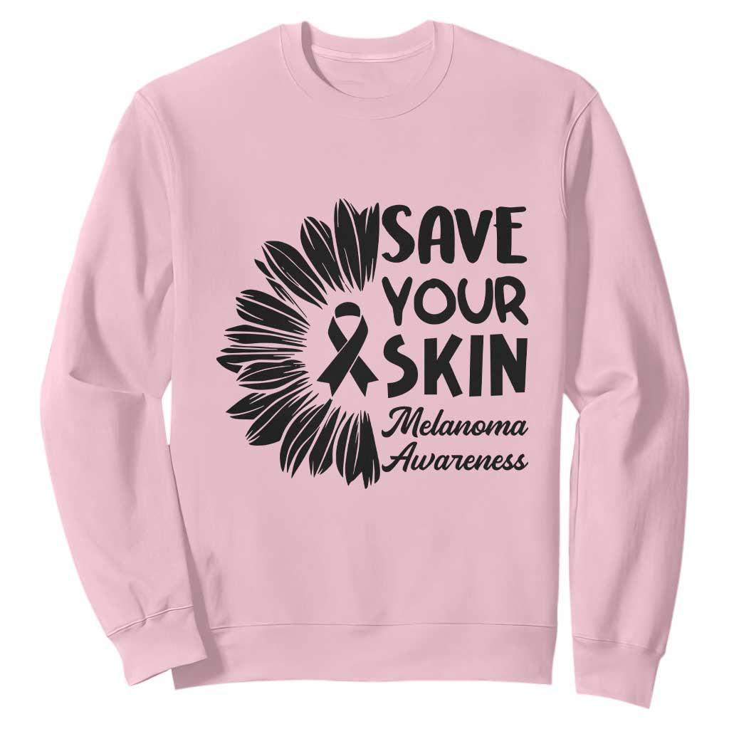 Skin Cancer Fighter Sweatshirt Save Your Skin TS12 Light Pink Print Your Wear