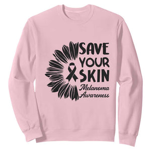 Skin Cancer Fighter Sweatshirt Save Your Skin TS12 Light Pink Print Your Wear