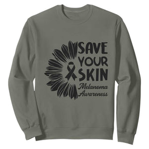 Skin Cancer Fighter Sweatshirt Save Your Skin TS12 Military Green Print Your Wear