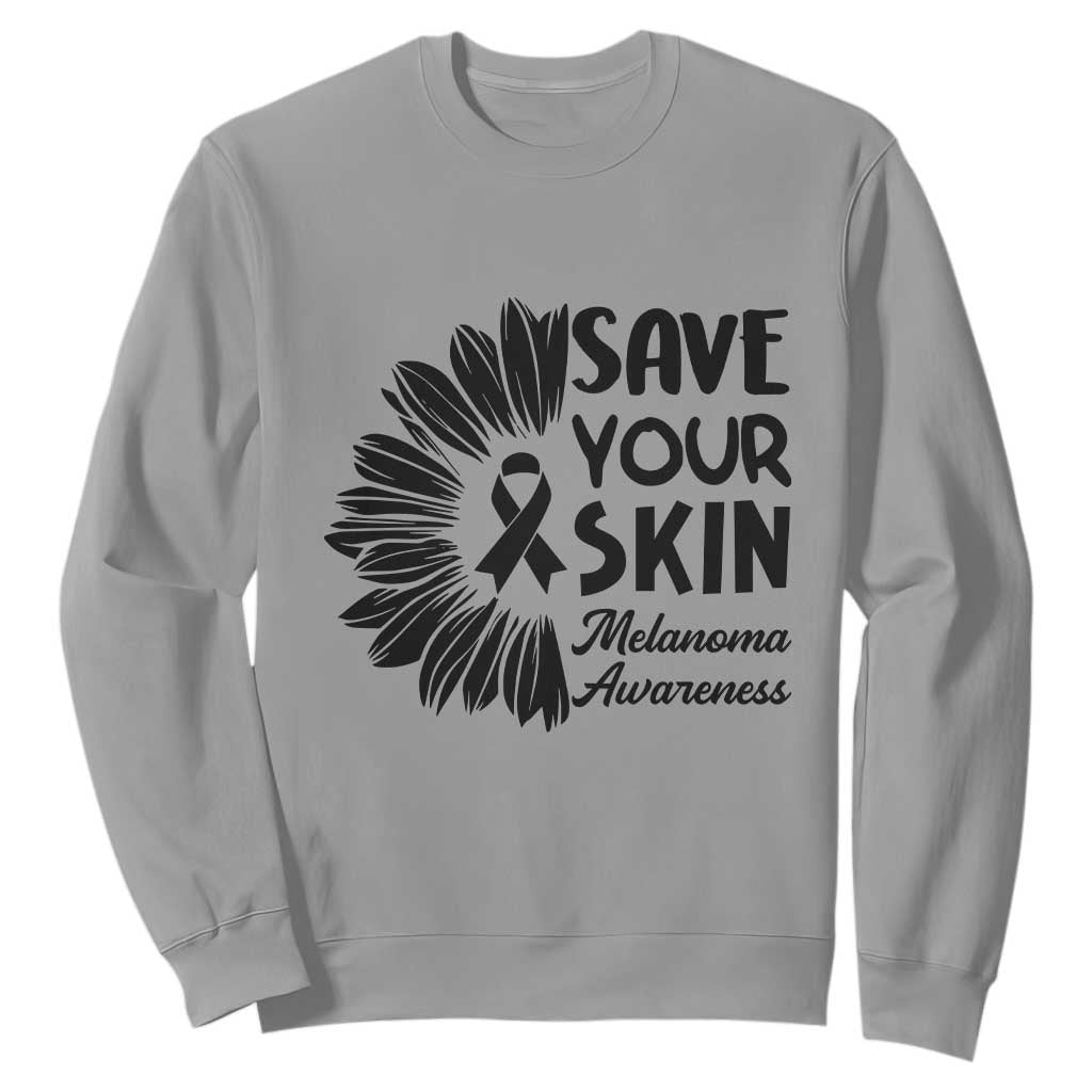 Skin Cancer Fighter Sweatshirt Save Your Skin TS12 Sport Gray Print Your Wear