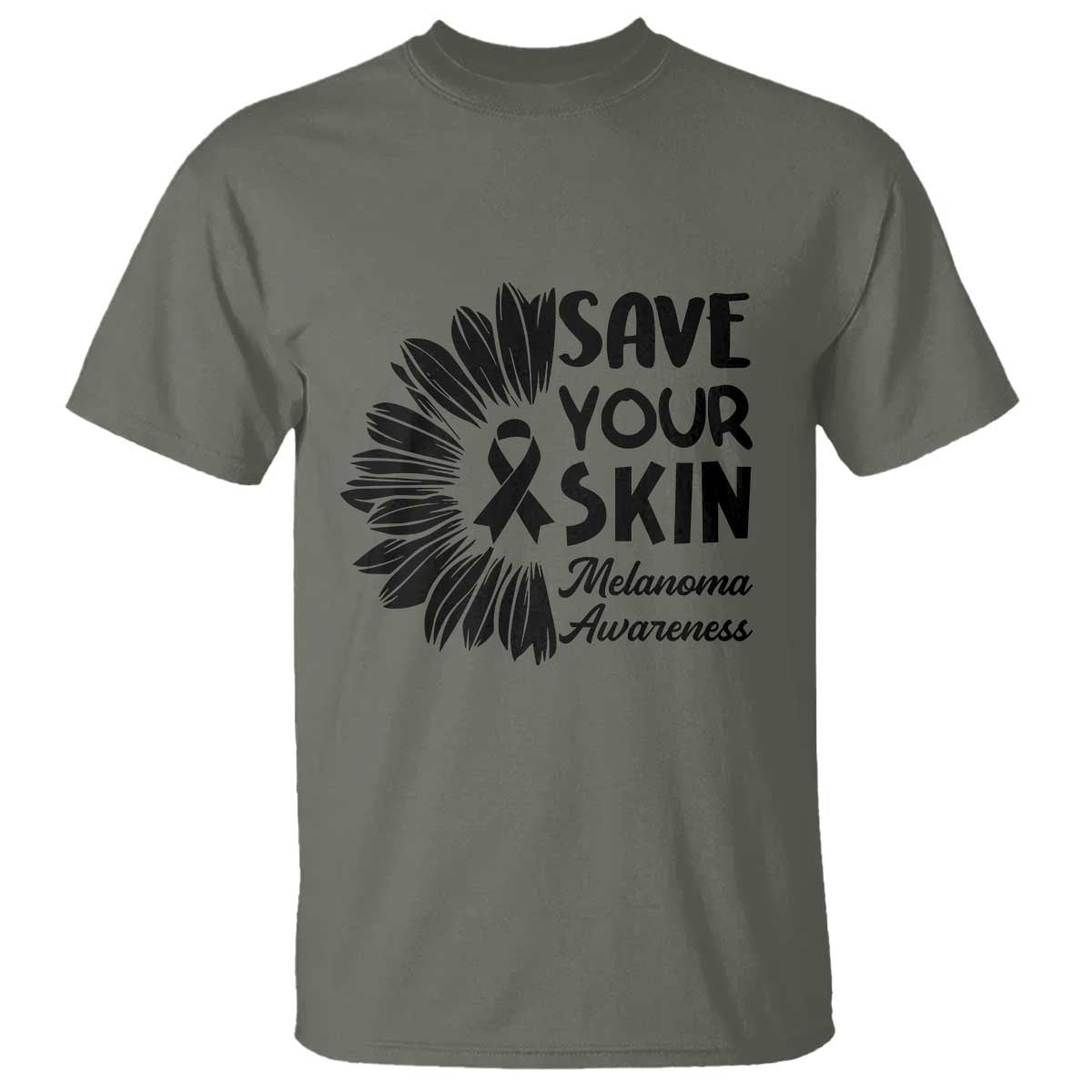 Skin Cancer Fighter T Shirt Save Your Skin TS12 Military Green Print Your Wear