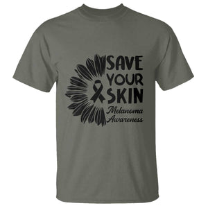 Skin Cancer Fighter T Shirt Save Your Skin TS12 Military Green Print Your Wear
