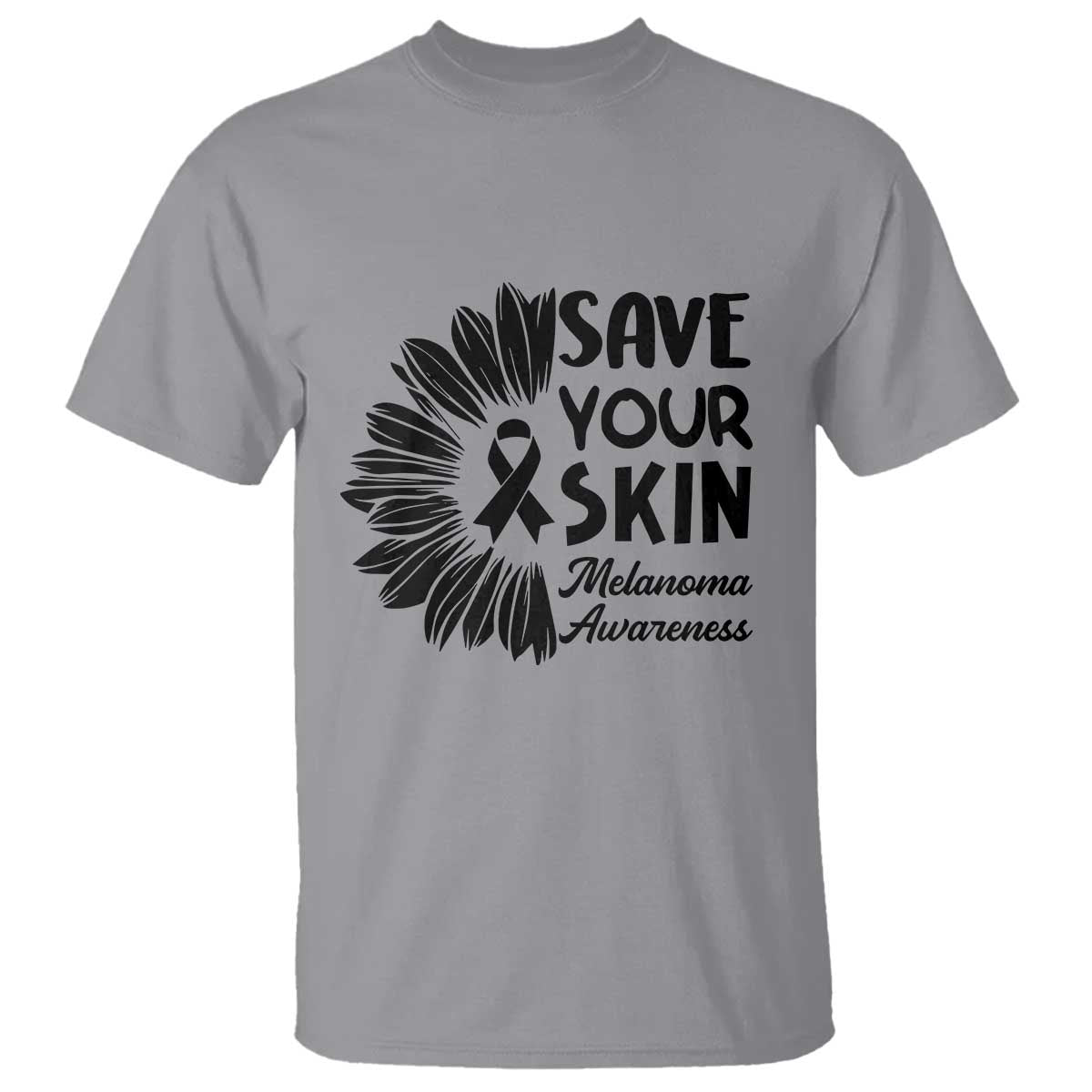 Skin Cancer Fighter T Shirt Save Your Skin TS12 Sport Gray Print Your Wear