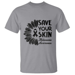 Skin Cancer Fighter T Shirt Save Your Skin TS12 Sport Gray Print Your Wear