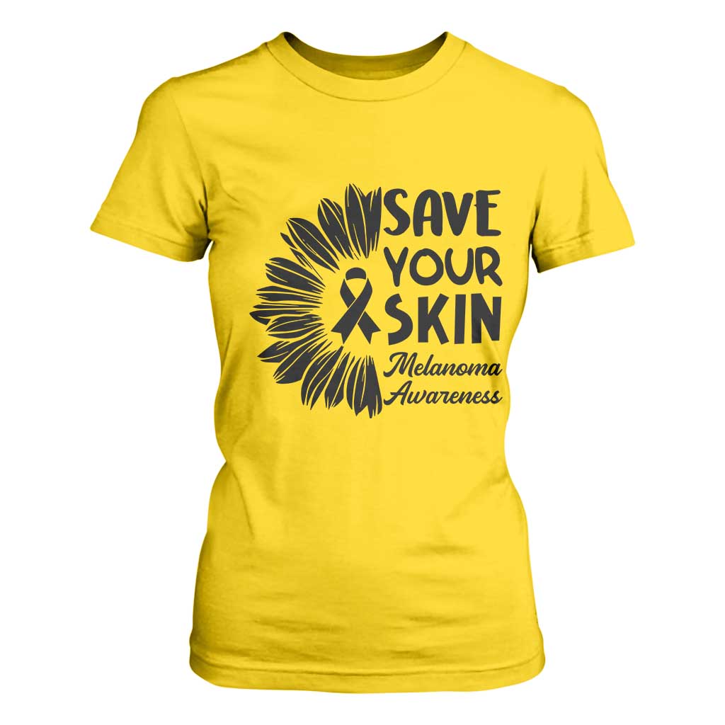 Skin Cancer Fighter T Shirt For Women Save Your Skin TS12 Daisy Print Your Wear