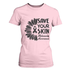 Skin Cancer Fighter T Shirt For Women Save Your Skin TS12 Light Pink Print Your Wear