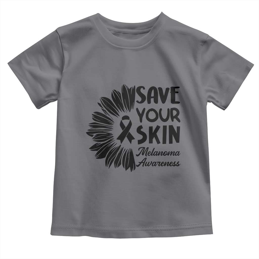 Skin Cancer Fighter Toddler T Shirt Save Your Skin TS12 Charcoal Print Your Wear