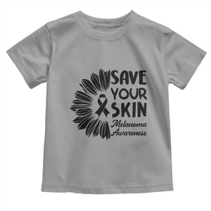 Skin Cancer Fighter Toddler T Shirt Save Your Skin TS12 Sport Gray Print Your Wear