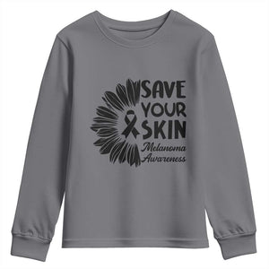 Skin Cancer Fighter Youth Sweatshirt Save Your Skin TS12 Charcoal Print Your Wear