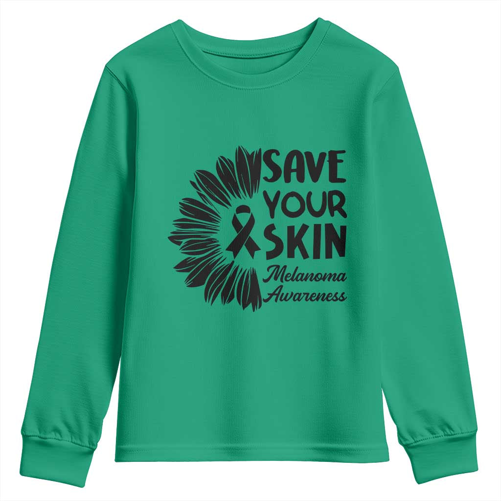 Skin Cancer Fighter Youth Sweatshirt Save Your Skin TS12 Irish Green Print Your Wear