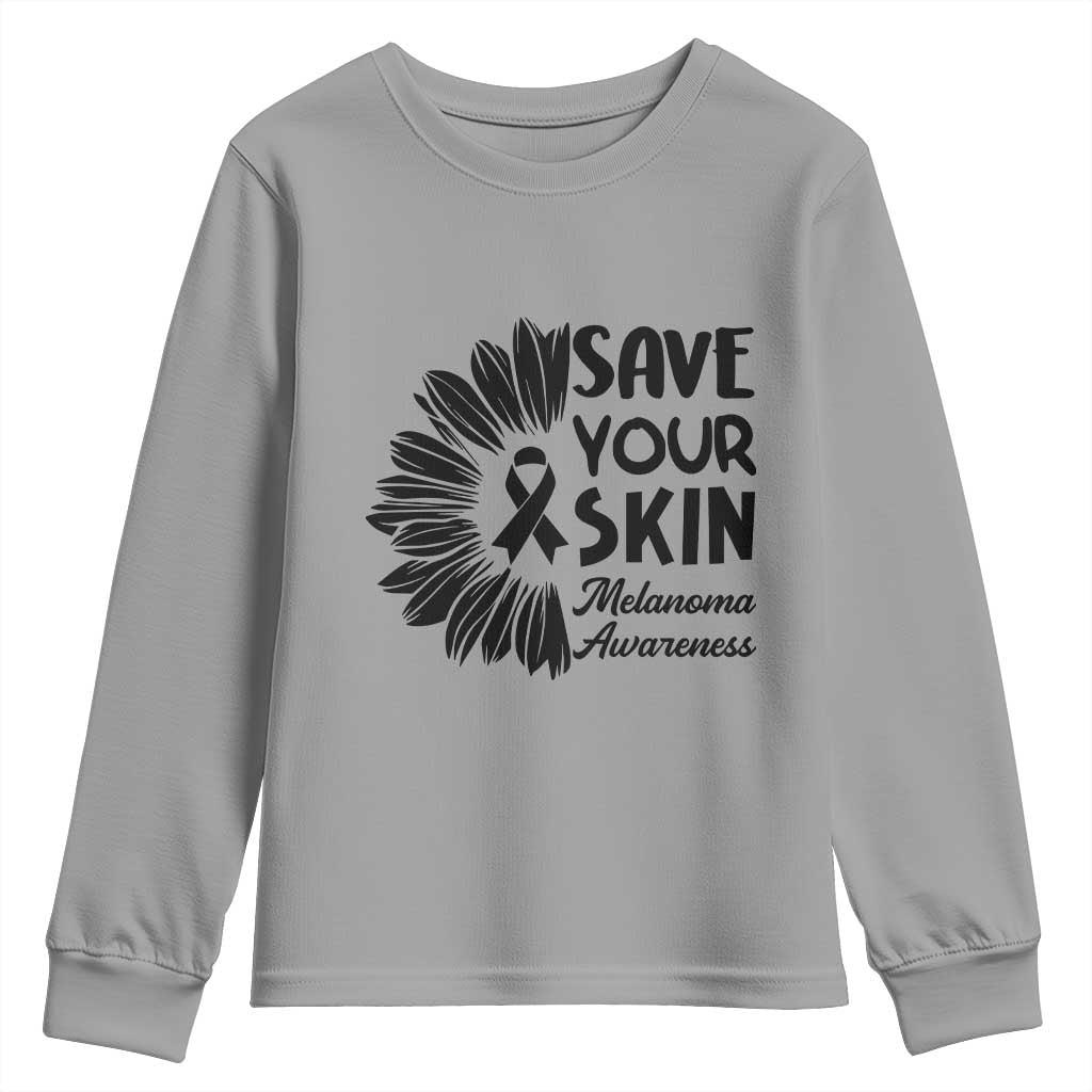 Skin Cancer Fighter Youth Sweatshirt Save Your Skin TS12 Sport Gray Print Your Wear