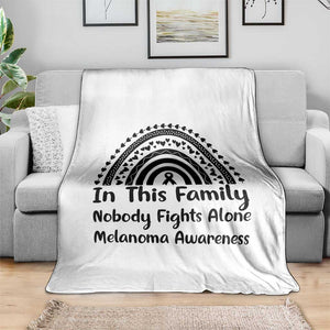 In This Family Nobody Fights Alone Throw Blanket Melanoma Warrior Support TS12 Print Your Wear