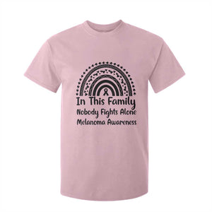 In This Family Nobody Fights Alone T Shirt For Kid Melanoma Warrior Support TS12 Light Pink Print Your Wear