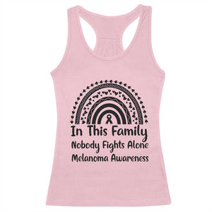 In This Family Nobody Fights Alone Racerback Tank Top Melanoma Warrior Support TS12 Light Pink Print Your Wear