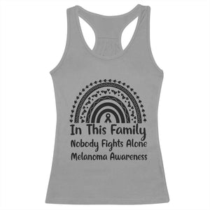 In This Family Nobody Fights Alone Racerback Tank Top Melanoma Warrior Support TS12 Sport Gray Print Your Wear