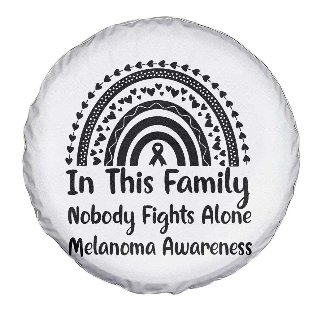 In This Family Nobody Fights Alone Spare Tire Cover Melanoma Warrior Support TS12 Print Your Wear
