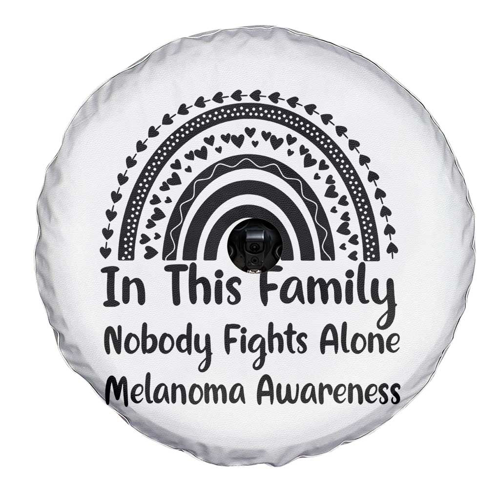 In This Family Nobody Fights Alone Spare Tire Cover Melanoma Warrior Support TS12 Print Your Wear