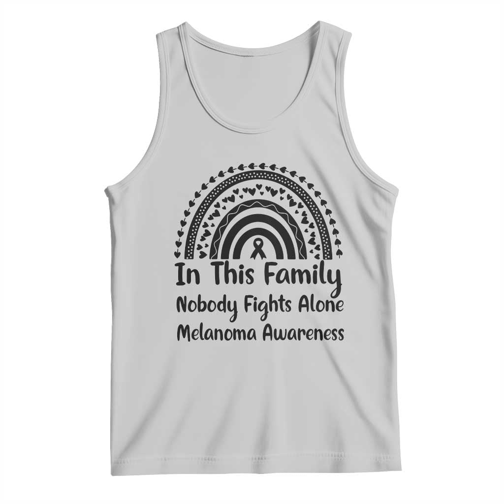 In This Family Nobody Fights Alone Tank Top Melanoma Warrior Support TS12 Ash Print Your Wear