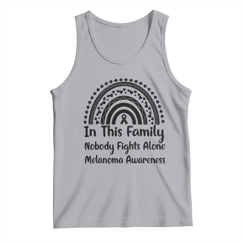 In This Family Nobody Fights Alone Tank Top Melanoma Warrior Support TS12 Athletic Heather Print Your Wear