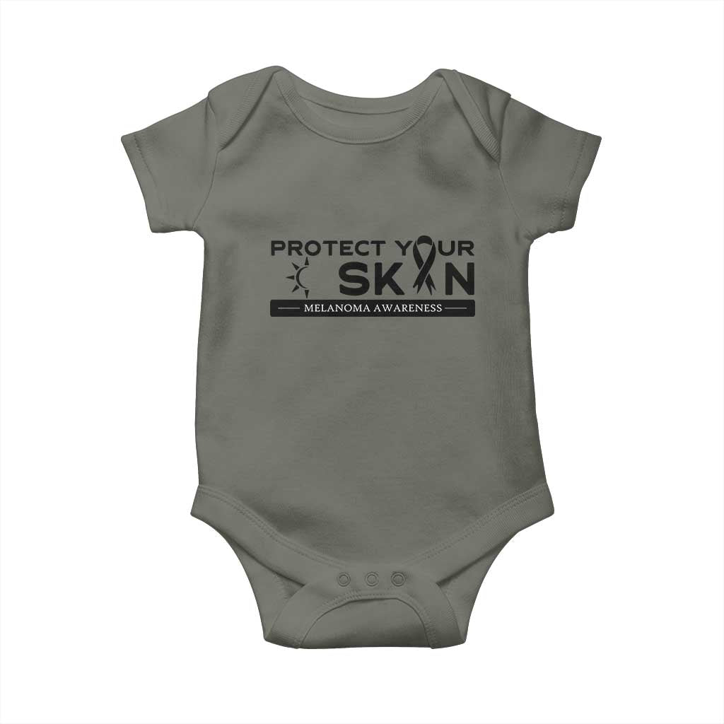 Melanoma Prevention Awareness Baby Onesie Protect Your Skin TS12 Military Green Print Your Wear