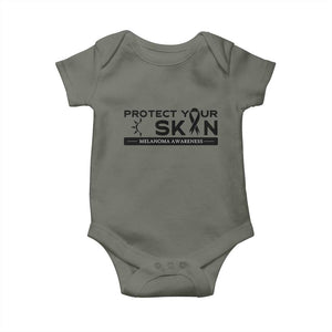 Melanoma Prevention Awareness Baby Onesie Protect Your Skin TS12 Military Green Print Your Wear